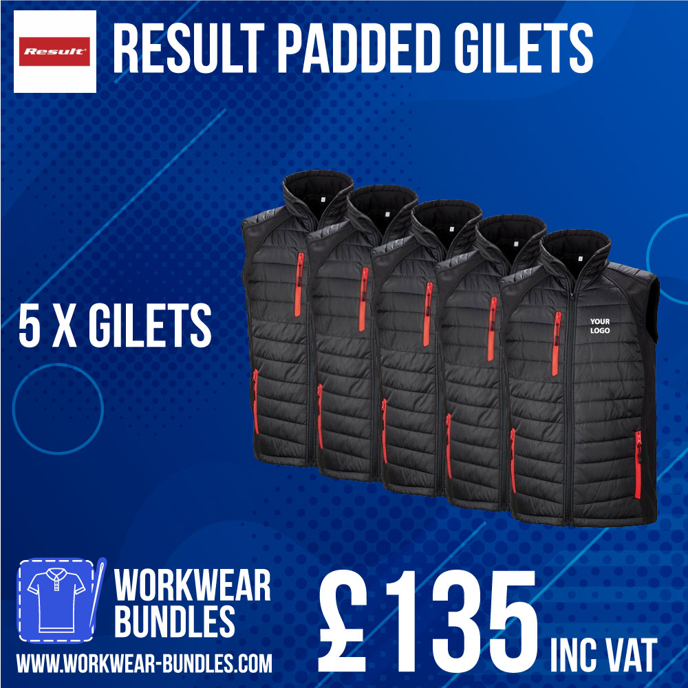 5 x Result Padded Gilets